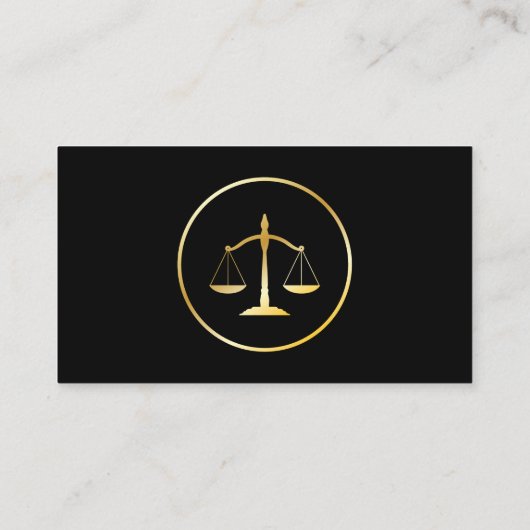 Attorney of Law Black & Gold Scales Visitekaartjes (Achterkant)