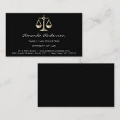 Attorney of Law Black Golden Scale Lawyer Custom Visitekaartje (Voorkant / Achterkant)