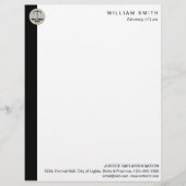 Attorney of Law Black Scale Lawyer Justice Briefhoofd (Voorkant)