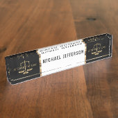 Attorney of law - Black, White and Gold Accents Naambordje (Zijkant)