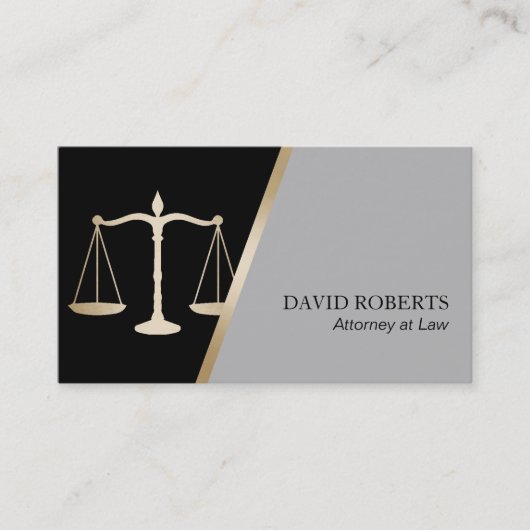 Attorney of Law Classic Black & Gold Lawyer Visitekaartje (Voorkant)