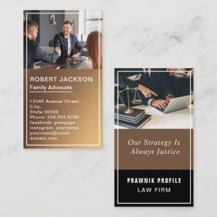 Attorney of Law Classic Black & Gold Lawyer Visitekaartje