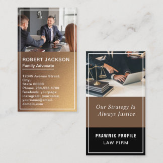 Attorney of Law Classic Black & Gold Lawyer Visitekaartje