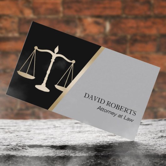 Attorney of Law Classic Black & Gold Lawyer Visitekaartje