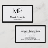 Attorney of Law - Clean Stylish Monogram Visitekaartje (Voorkant / Achterkant)