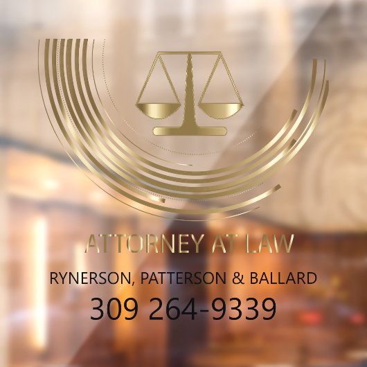Attorney of Law Company Adverteren Window Cling Raamsticker (Vel 2)