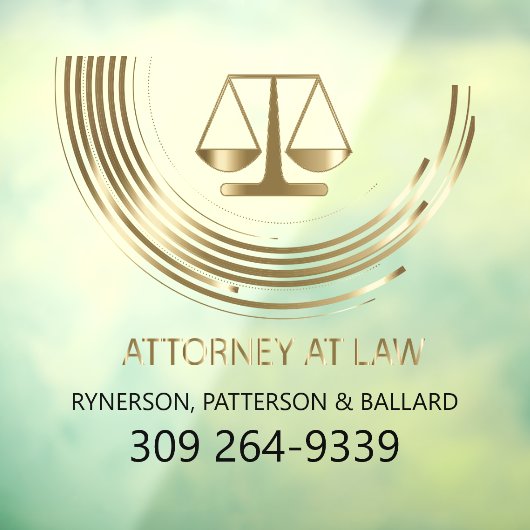 Attorney of Law Company Adverteren Window Cling Raamsticker (Vel 3)