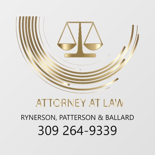 Attorney of Law Company Adverteren Window Cling Raamsticker (Vel)
