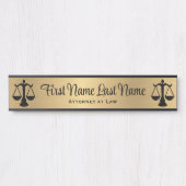 Attorney of Law Door Signs Lawyer Gold Long Name Deurbordje (Voorkant)
