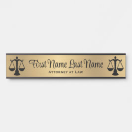 Attorney of Law Door Signs Lawyer Gold Long Name Deurbordje