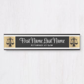 Attorney of Law Door Signs Lawyer Gold Long Name Deurbordje (Voorkant)