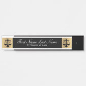 Attorney of Law Door Signs Lawyer Gold Long Name Deurbordje (Voorkant)