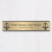 Attorney of Law Door Signs Lawyer Gold Long Name Deurbordje (Voorkant)