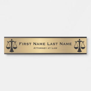 Attorney of Law Door Signs Lawyer Gold Long Name Deurbordje