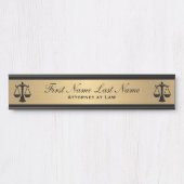 Attorney of Law Door Signs Lawyer Gold Long Name Deurbordje (Voorkant)