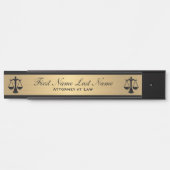 Attorney of Law Door Signs Lawyer Gold Long Name Deurbordje (Voorkant)