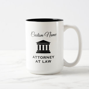 Attorney of law douane advocaat name tweekleurige koffiemok