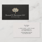 Attorney of Law Faux Gold Leaf en Black Linen Visitekaartje (Voorkant / Achterkant)