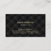 Attorney of Law Gold Scale Classy Black Quiled Visitekaartje (Achterkant)