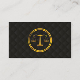 Attorney of Law Gold Scale Classy Black Quiled Visitekaartje