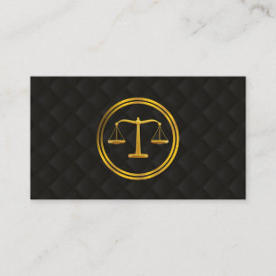Attorney of Law Gold Scale Classy Black Quiled Visitekaartje