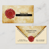 Attorney of Law Gold with Red Seal Visitekaartjes (Voorkant / Achterkant)