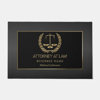 Attorney of Law Kantoor - Black and Gold Deurmat