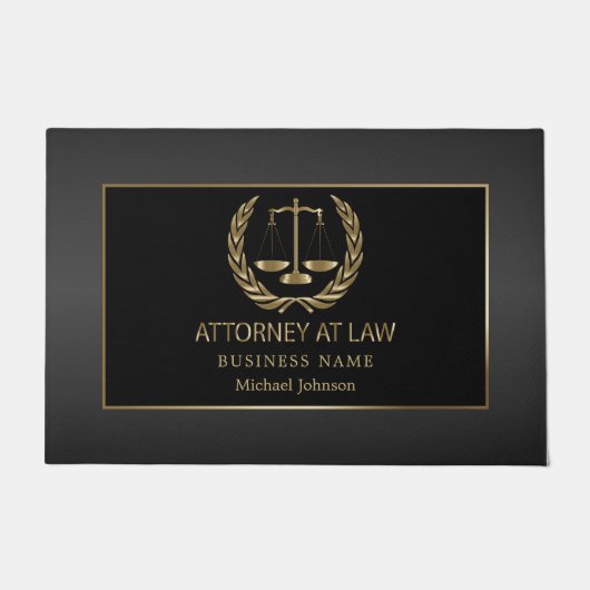 Attorney of Law Kantoor - Black and Gold Deurmat (Voorkant)