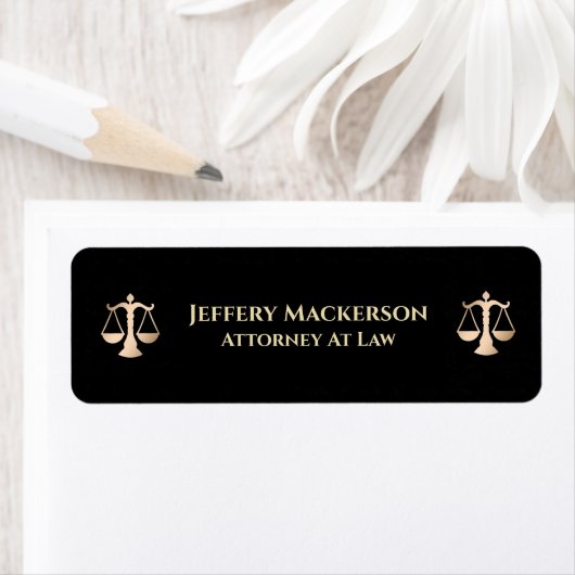 Attorney of law Lawyer Black Gold Personalize Etiket (Insitu)