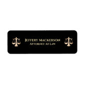 Attorney of law Lawyer Black Gold Personalize Etiket (Voorkant)
