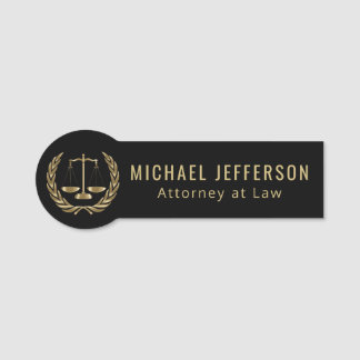 Attorney of law - Logo - Black and Gold Naamplaatje