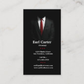 Attorney of Law Mannen Suit Red Stropdas Visitekaa Visitekaartje (Voorkant)