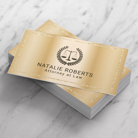 Attorney of Law Modern Gold Lijst Lawyer Kantoor Visitekaartje