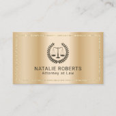 Attorney of Law Modern Gold Lijst Lawyer Kantoor Visitekaartje (Voorkant)