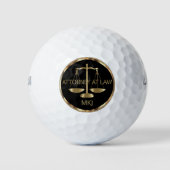 Attorney of Law, Monogram - Black and Gold Golfballen (Voorkant)