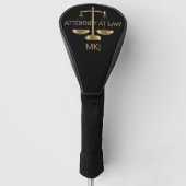 Attorney of Law, Monogram - Black and Gold Golfheadcover (Voorkant)