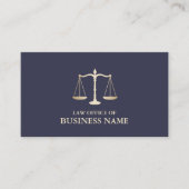 Attorney of Law Navy Blue & Gold Plain Visitekaartje (Voorkant)