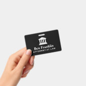 Attorney of law personalized court house name badge (Handheld)
