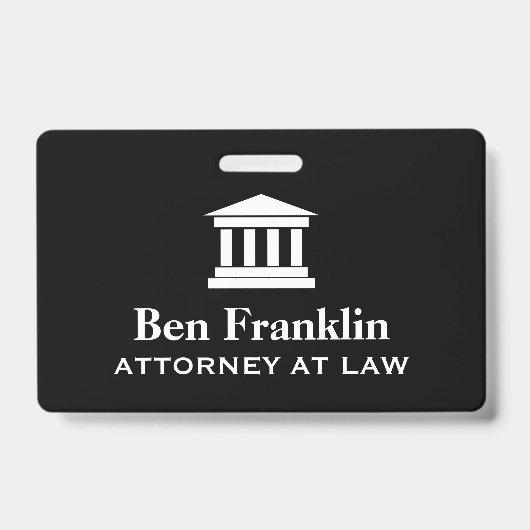 Attorney of law personalized court house name badge (Voorzijde)