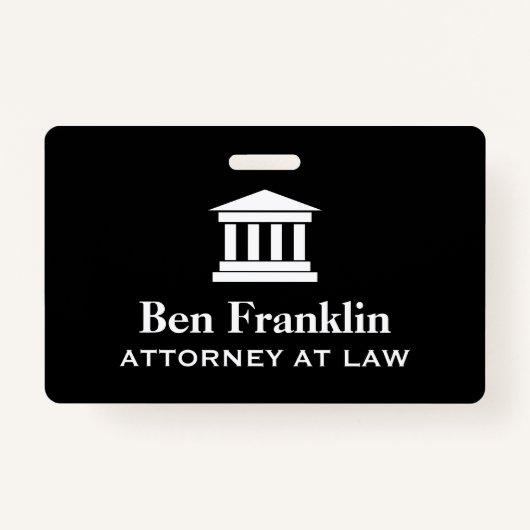 Attorney of law personalized court house name badge (Voorkant)