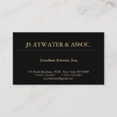 Attorney of Law Professional Black Classic Visitekaartje (Voorkant)