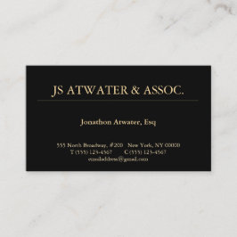 Attorney of Law Professional Black Classic Visitekaartje