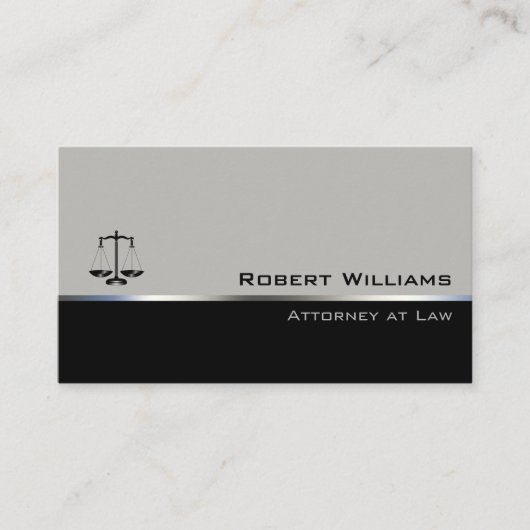 Attorney of Law Professional Simple Grey Black Visitekaartje (Voorkant)