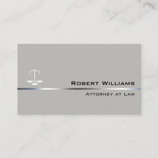 Attorney of Law Professional Simple Grey Black Visitekaartje (Voorkant)