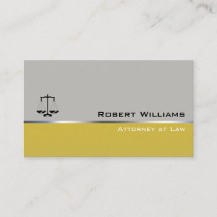 Attorney of Law Professional Simple Grey Yellow Visitekaartje