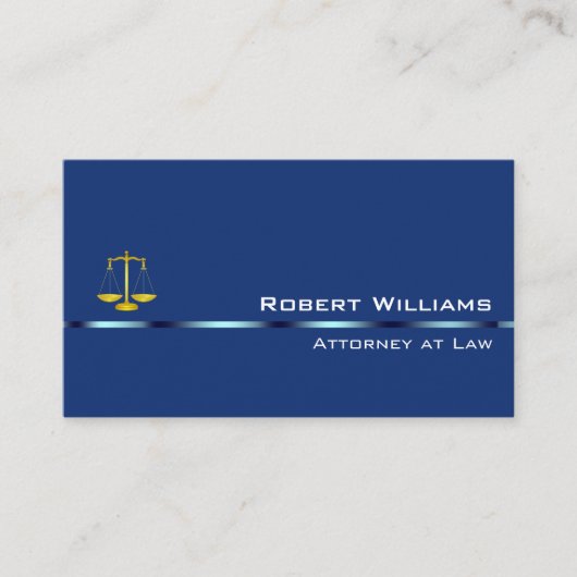 Attorney of Law Professional Simple Plain Blue Visitekaartje (Voorkant)