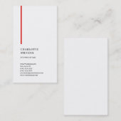 Attorney of Law Red White Minimalist Elegant Visitekaartje (Voorkant / Achterkant)