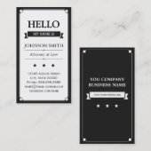 Attorney of law - Retro Hallo my name is Visitekaartje (Voorkant / Achterkant)