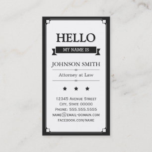 Attorney of law - Retro Hallo my name is Visitekaartje