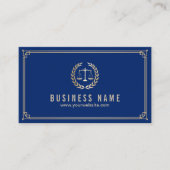 Attorney of Law Royal Blue Gold Framed Lawyer Visitekaartje (Voorkant)